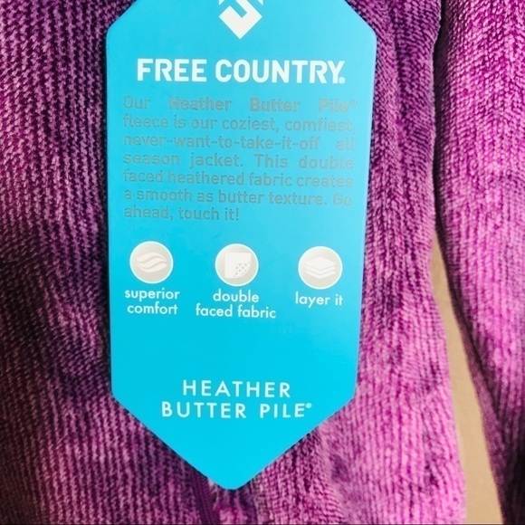 FREE Country Heather Butter Pile Jacket in Wine - Picture 4 of 12